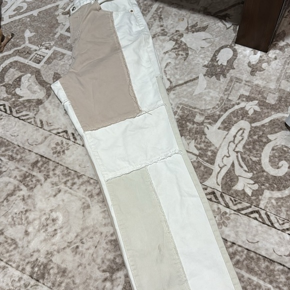 PacSun Sunwear Off White Patchwork Dad Jeans - Picture 2 of 7